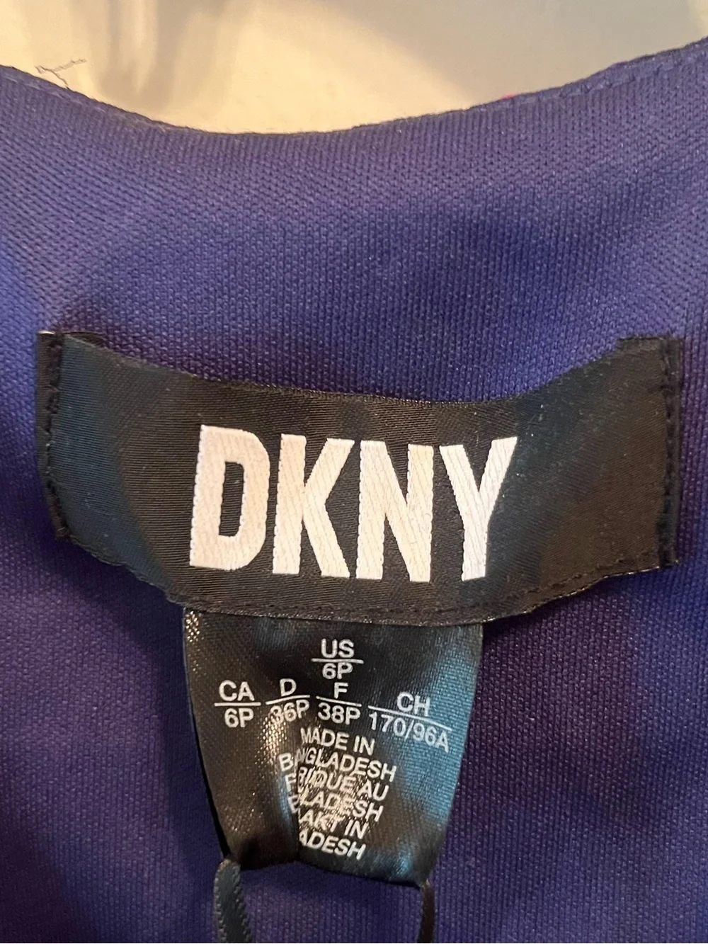 NWT—DKNY Navy Floral Ruffle Faux-Wrap Short Dress—Sz 6P
